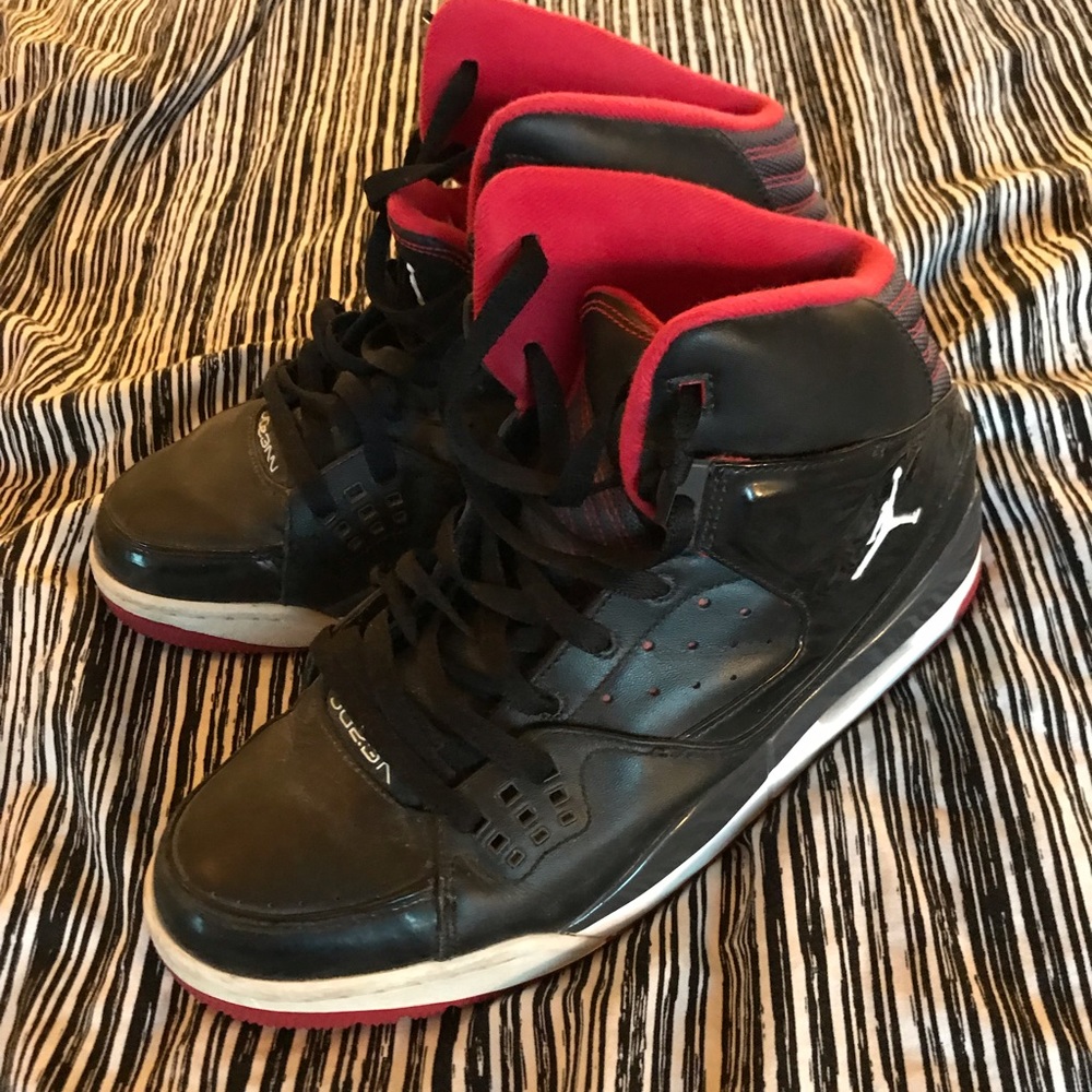 Black and red Jordans
